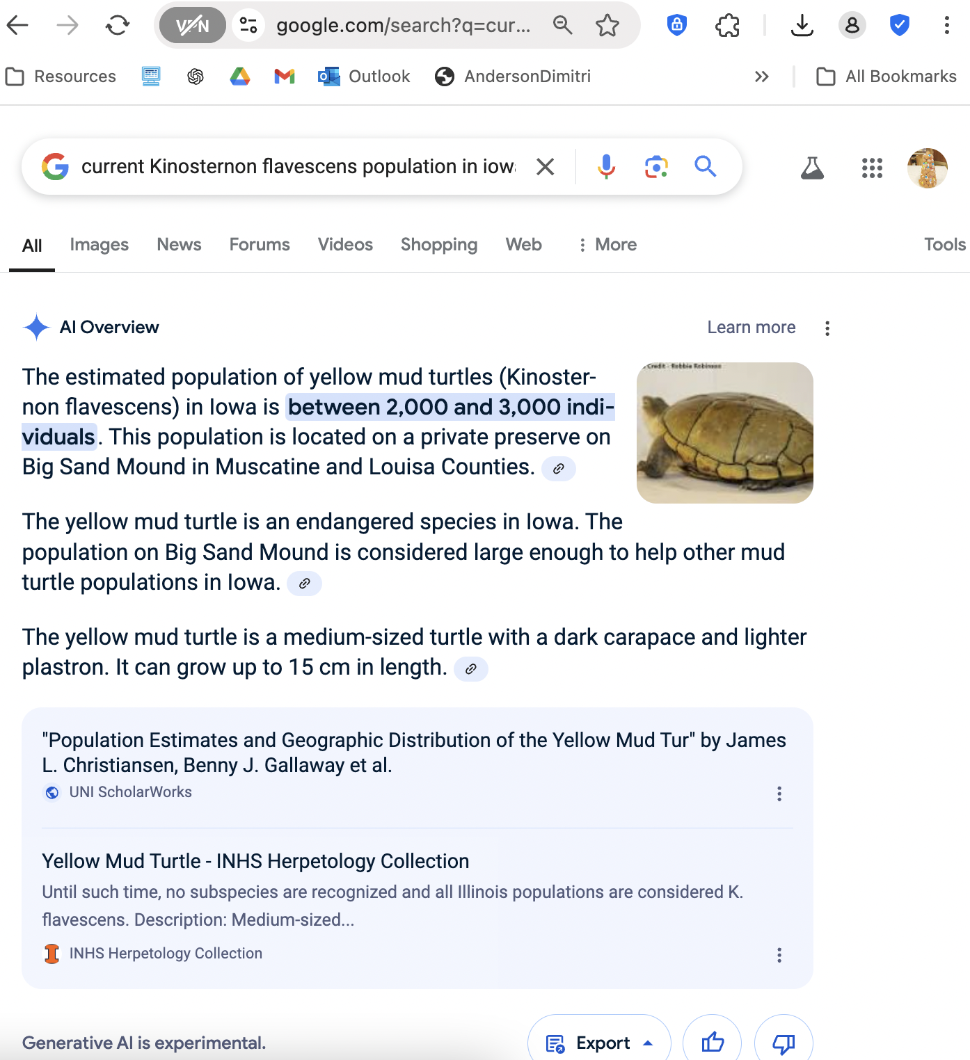 Yellow Mud Turtle 2023 distribution map
